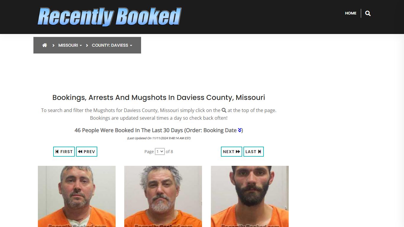 Bookings, Arrests and Mugshots in Daviess County, Missouri