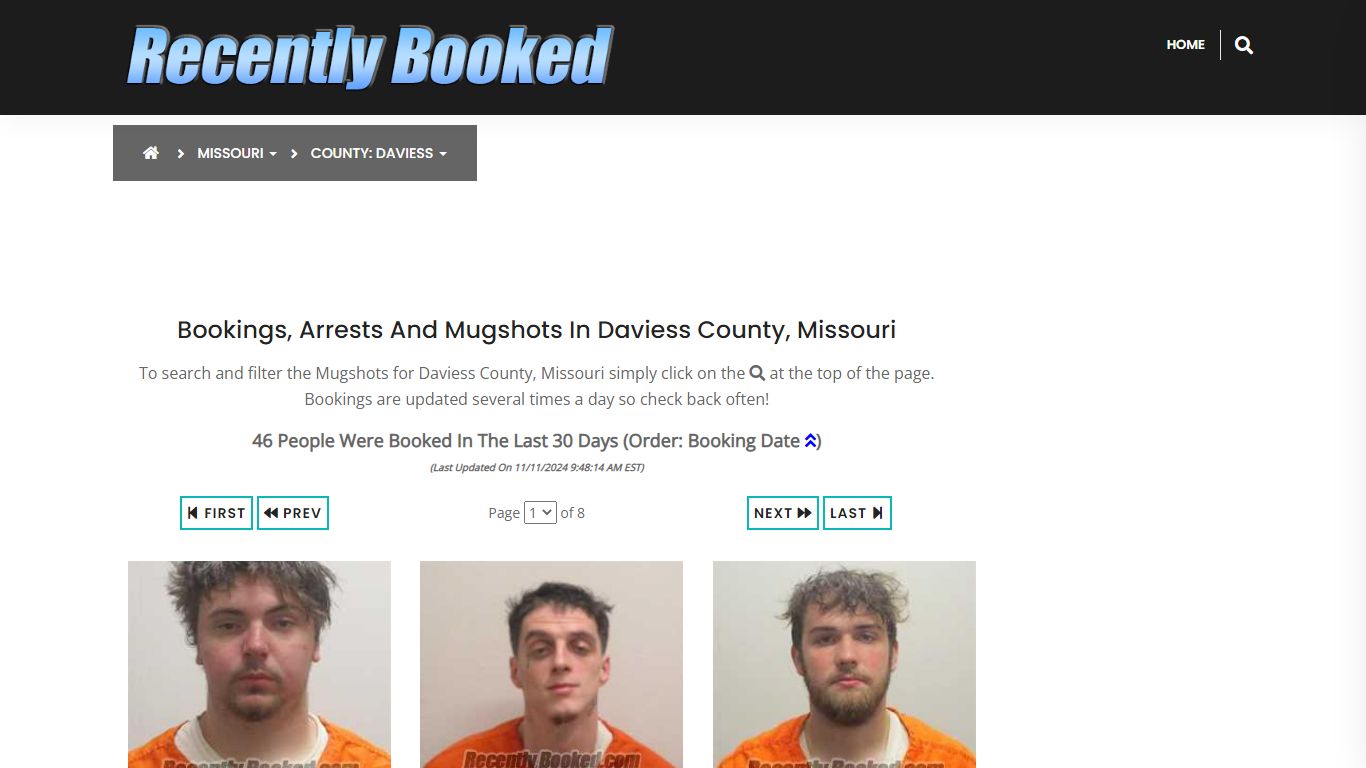 Bookings, Arrests and Mugshots in Daviess County, Missouri